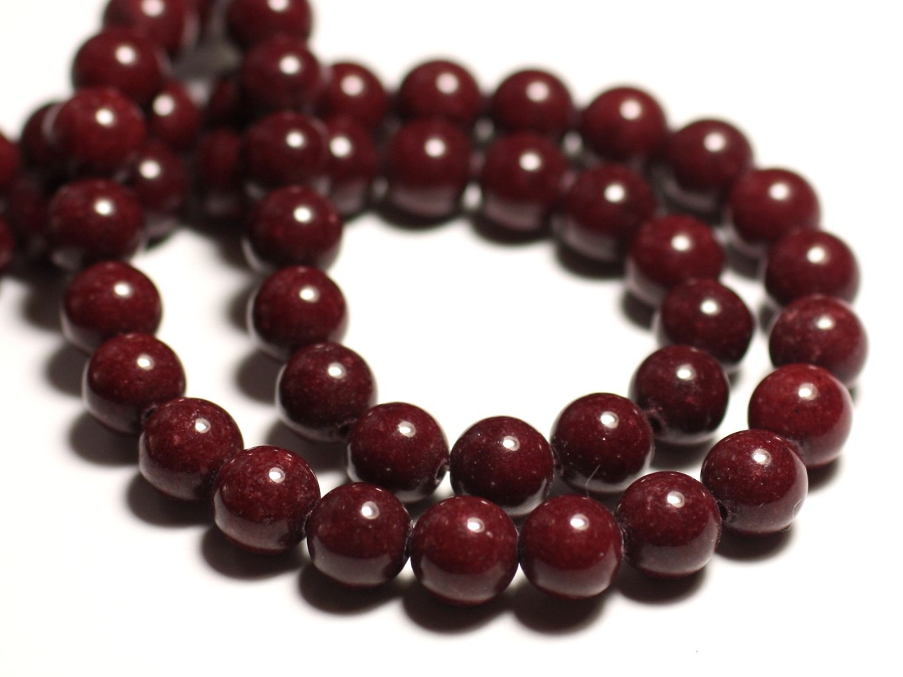30pc - Perles de Pierre - Jade Boules 4mm Rouge Bordeaux - 8741140022492 