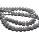 20pc - Perles de Pierre - Jade Boules 6mm Gris clair Souris - 8741140022508 