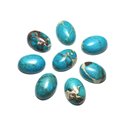 1pc - Cabochon Pierre semi précieuse - Jaspe Aqua Terra Sédimentaire Ovale 18x13mm Bleu Vert Turquoise - 8741140022515 