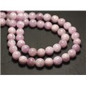 10pc - Perles de Pierre - Kunzite rose Boules 6mm - 8741140022256 