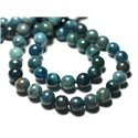 10pc - Perles Pierre - Apatite Boules 4mm bleu vert paon canard - 8741140022140