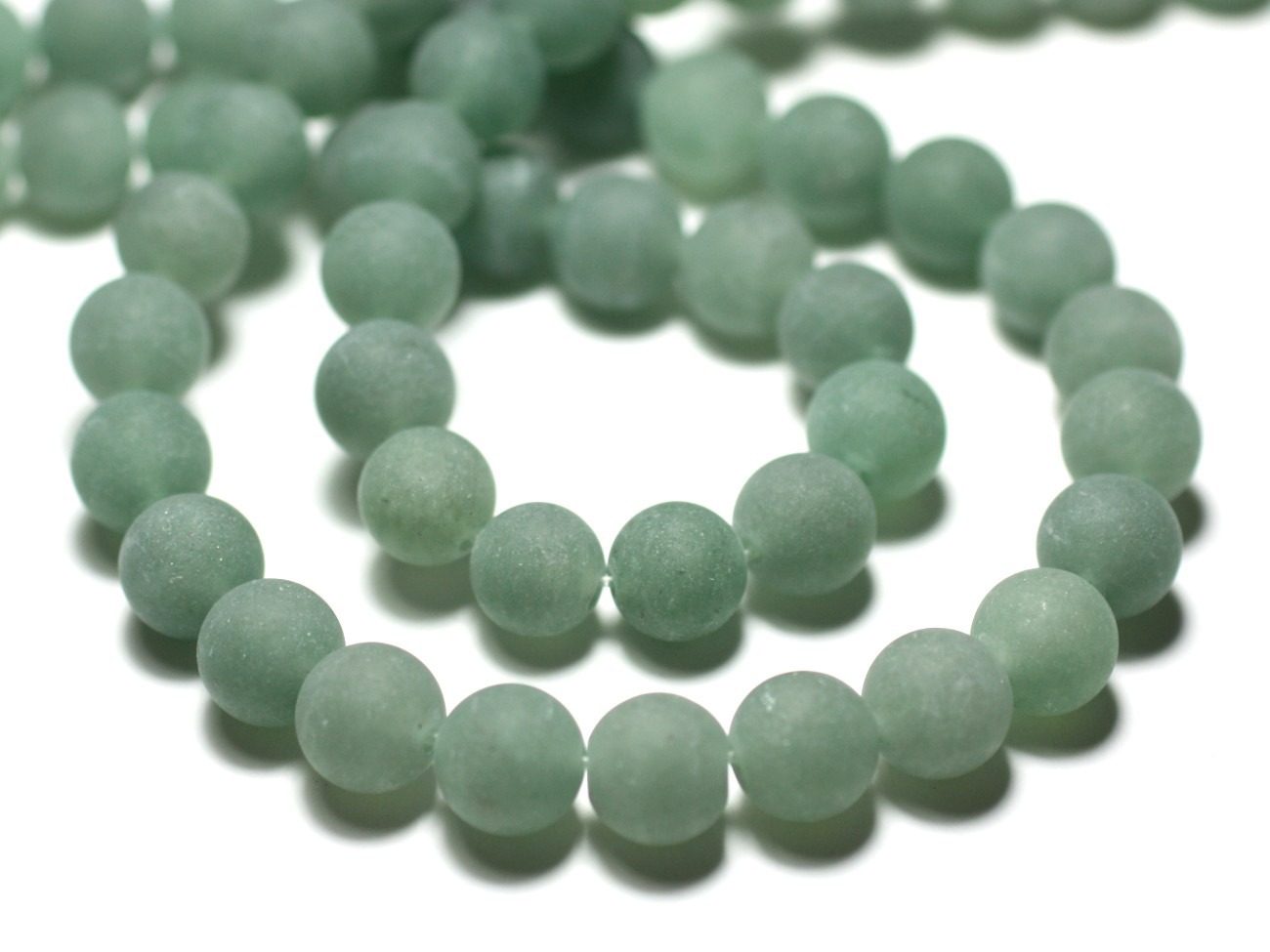 10pc - Perles de Pierre - Aventurine Verte Boules 8mm Mat Sablé Givré - 8741140022188 