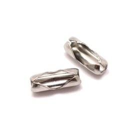 200pz - Estremità Sfere con catena a sfere Metallo Acciaio inossidabile 9x3mm - 8741140021259 