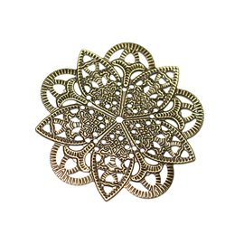 10pc - Primers Connectors Pendants Metal Bronze Prints Flowers Lace Watermark 47mm - 8741140021235 