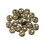 10pc - Perles Métal Bronze Palets 9mm Lune Etoile - 8741140021181 