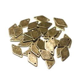 10pc - Connectors Beads Pendant Earrings Metal Bronze Losanges 15mm - 8741140021129 