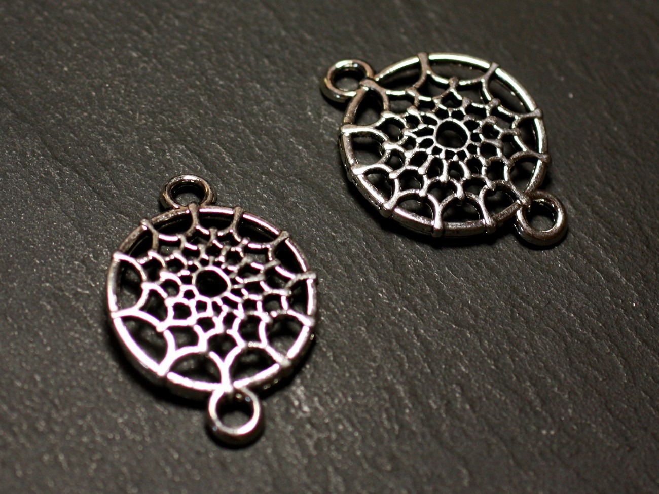 6pc - Connecteurs Perles Pendentifs Boucles d'oreilles Métal Argenté Dream Catcher Attrape Rêves 33mm - 8741140021150 