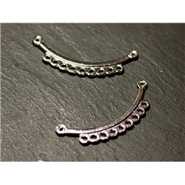 10pc - Connectors Beads Pendant Necklaces Silver Metal Plastron 37mm - 8741140021082 