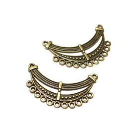 1pc - Conector Bead Collar Colgante Metal Bronce Plastrón 46mm Fantasía Étnica - 8741140021105 