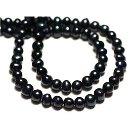 10pc - Freshwater Culture Pearls Balls 4-5mm Iridiscente Negro - 8741140020948 