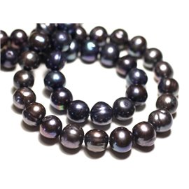 6pc - Freshwater Culture Pearls Balls 10-12mm Iridescent Black - 8741140020993 