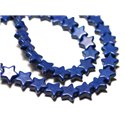 20pc - Perles Pierre Turquoise Synthèse reconstituée Étoiles 12mm Bleu Nuit Roi - 8741140021037 