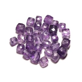 1pc - Stone Pearl - Faceted Cube Amethyst 5-7mm - 8741140020122 