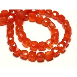 1pc - Stone Pearl - Carnelian Faceted Cube 5-7mm - 8741140020139 