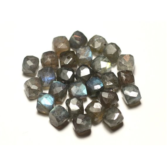 1pc - Perle de Pierre - Labradorite Cube Facetté 5-7mm perçage 1mm - 8741140020160 