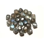 1pc - Perle de Pierre - Labradorite Cube Facetté 5-7mm perçage 1mm - 8741140020160 