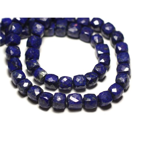 1pc - Perle de Pierre - Lapis Lazuli Cube Facetté 5-6mm - 8741140020184 