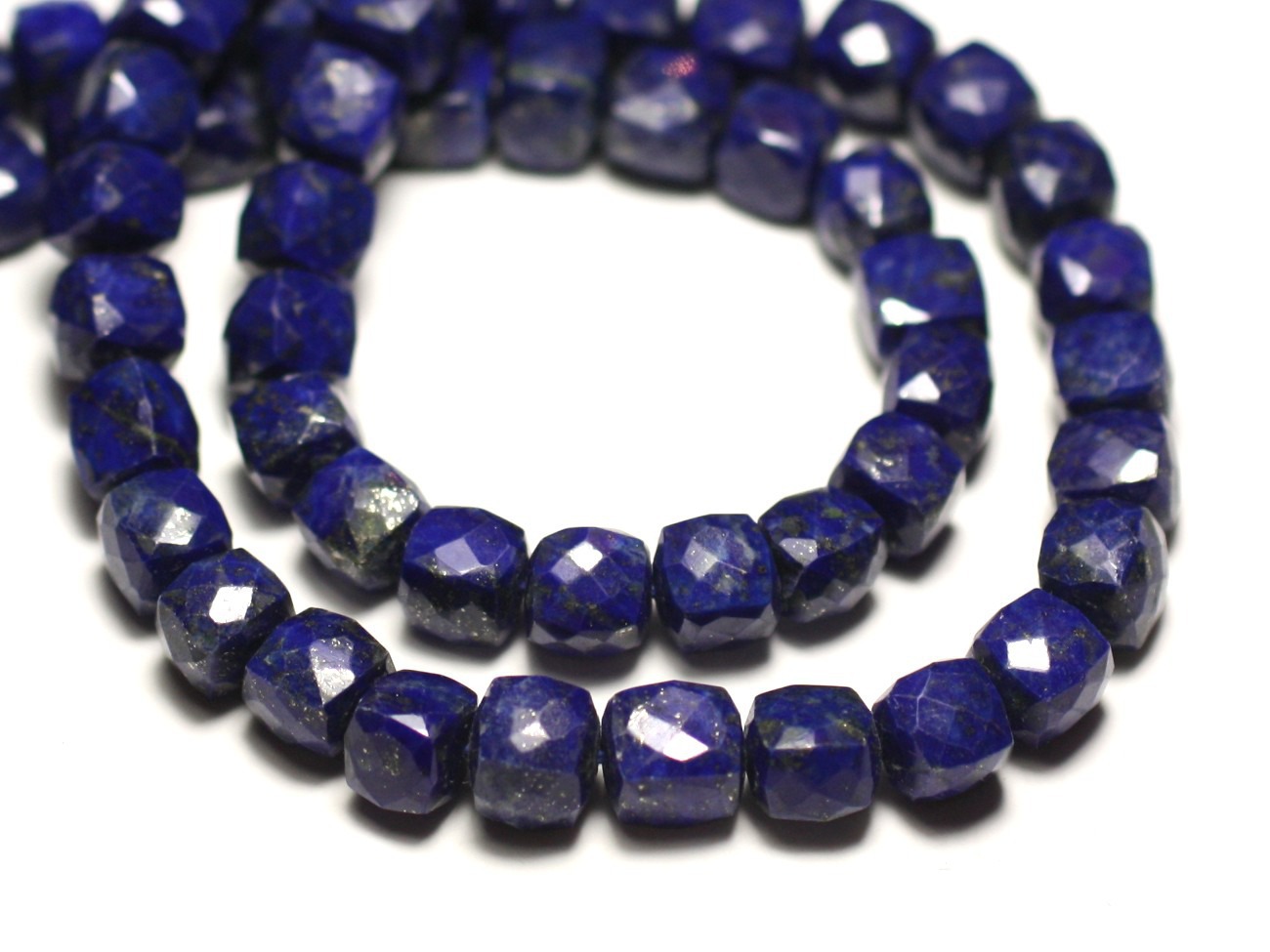 1pc - Perle de Pierre - Lapis Lazuli Cube Facetté 5-6mm - 8741140020184 