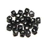 1pc - Perle de Pierre - Spinelle noir Cube Facetté 5-6mm - 8741140020245 