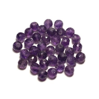 1pc - Perle de Pierre - Améthyste Boule Facettée 5mm - 8741140020276 