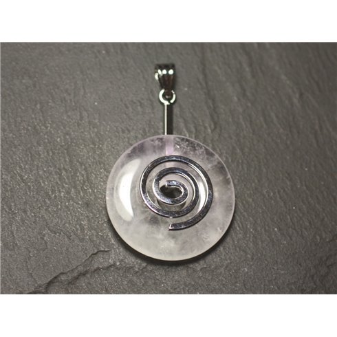 1pc - Apprêt Bélière Porte Donut Métal Argenté Spirale 44mm - 8741140020689