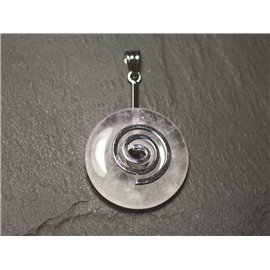 1pc - Apprêt Bélière Porte Donut Métal Argenté Spirale 44mm - 8741140020689  1pc - Apprêt Bélière Porte Donut Métal Argenté Spirale 44mm - 8741140020689