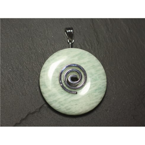 1pc - Apprêt Bélière Porte Donut Métal Argenté Spirale 44mm - 8741140020689