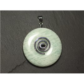 1pc - Apprêt Bélière Porte Donut Métal Argenté Spirale 44mm - 8741140020689  1pc - Apprêt Bélière Porte Donut Métal Argenté Spirale 44mm - 8741140020689