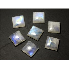 1pc - Cabochon in pietra - Rainbow Moonstone Square 20mm - 8741140020115 