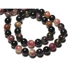5pc - Stone Beads - Multicolored Tourmaline Balls 8mm - 8741140019898 