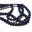 20pc - Perles de Pierre - Jade Boules 6mm Bleu Marine Nuit - 8741140019904 