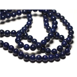 20pc - Stone Beads - Jade Balls 6mm Navy Blue Midnight - 8741140019904 