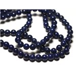 20pc - Perles de Pierre - Jade Boules 6mm Bleu Marine Nuit - 8741140019904 