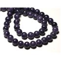 10pc - Perles de Pierre - Jade Boules 8mm Bleu Violet Indigo - 8741140019911 
