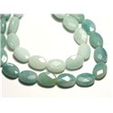 2pc - Perles de Pierre - Amazonite Ovales Facettés 14x10mm - 8741140019539 