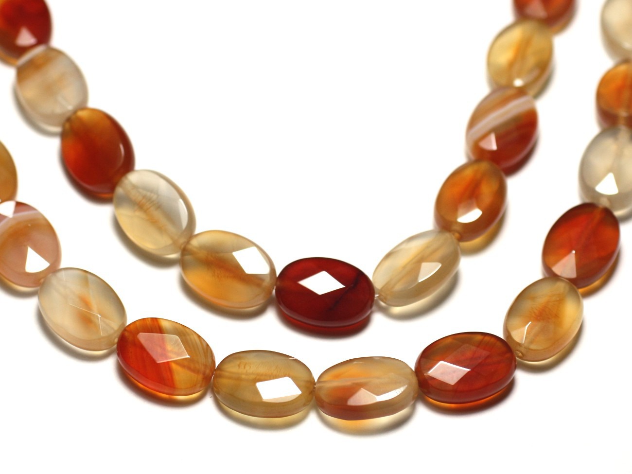 2pc - Perles de Pierre - Cornaline Ovales Facettés 14x10mm - 8741140019546 