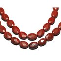 2pc - Perles de Pierre - Jaspe Rouge Ovales Facettés 14x10mm - 8741140019577 