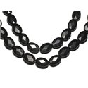 2pc - Perles de Pierre - Onyx noir mat sablé givré Ovales Facettés 14x10mm - 8741140019591 