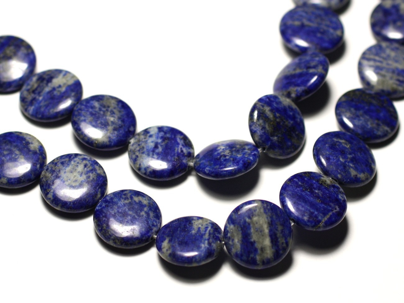 2pc - Perles de Pierre - Lapis Lazuli Palets 16mm - 8741140019690 