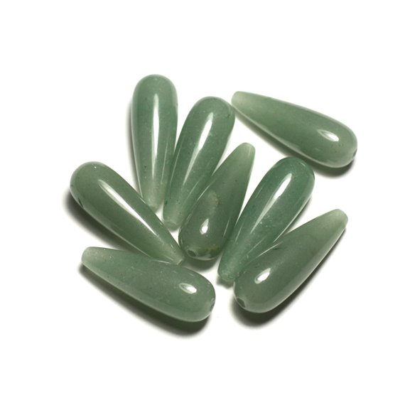 1pc - Perle de Pierre - Aventurine verte Goutte 30x10mm - 8741140019720 