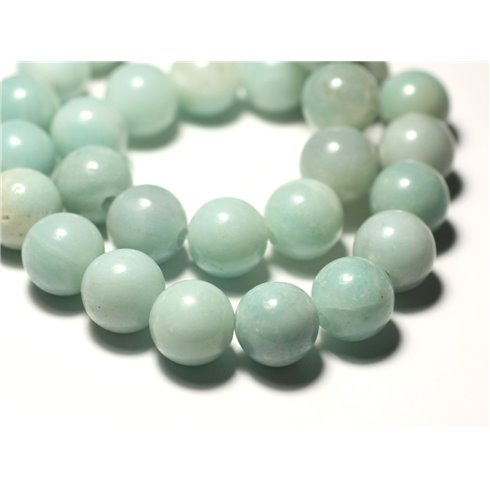 1pc - Perle de Pierre - Amazonite Boule 14mm gros trou 3mm - 8741140019355 