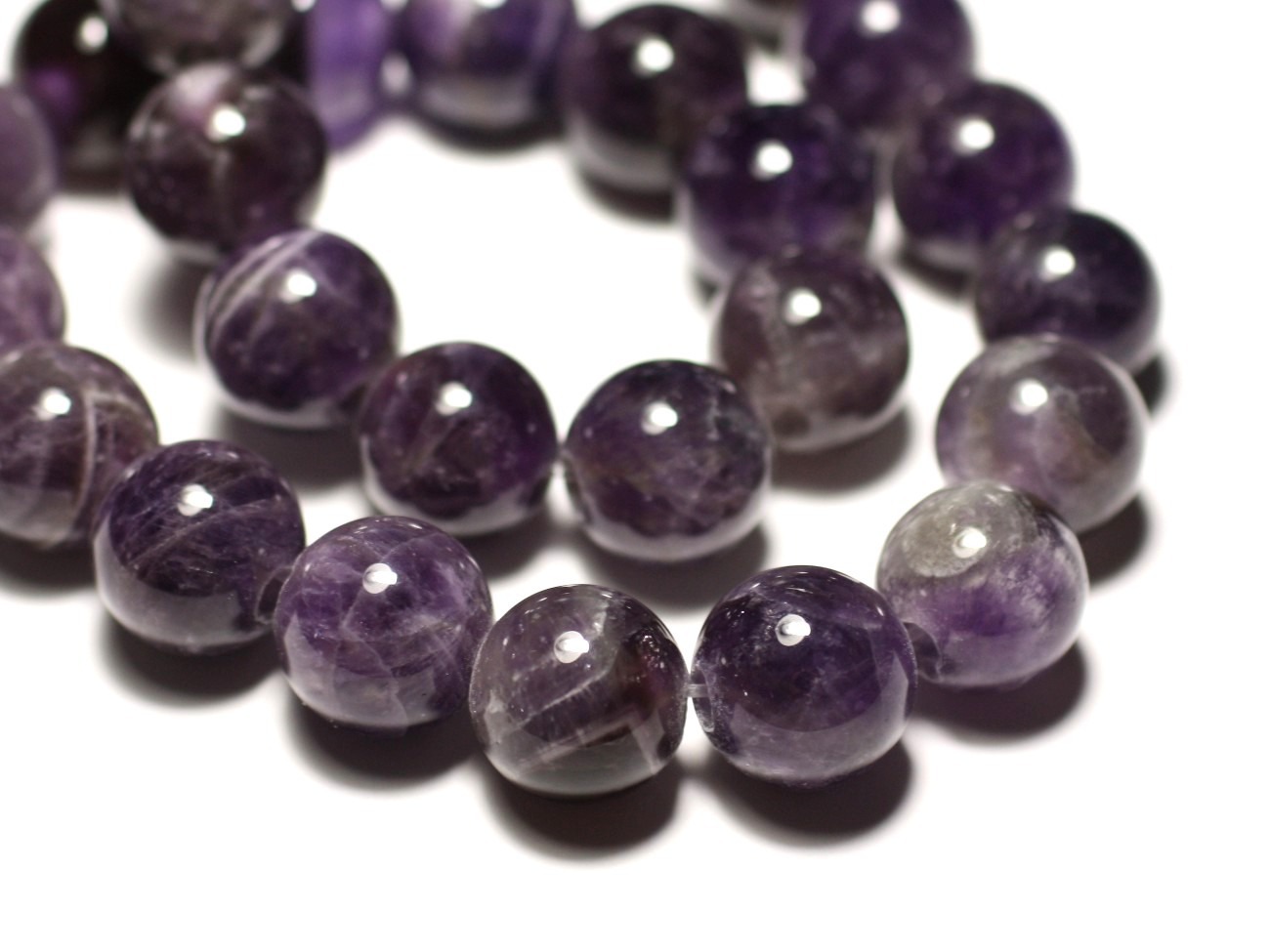 1pc - Perle de Pierre - Améthyste Boule 14mm gros trou 3mm - 8741140019362 