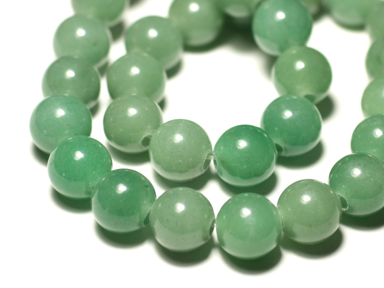 1pc - Perle de Pierre - Aventurine Verte Boule 14mm gros trou 3mm - 8741140019379 