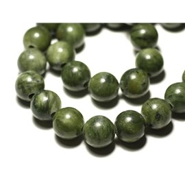 1pc - Stone Bead - Jade Nephrite Canada Ball 14mm foro grande 3mm - 8741140019409 