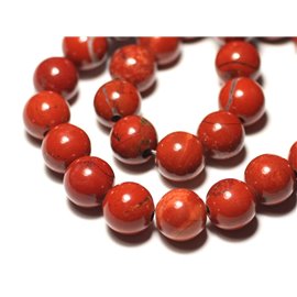 1pc - Stone Pearl - Red Jasper Ball 14mm big hole 3mm - 8741140019430 