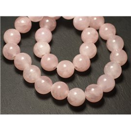 1pc - Perla de piedra - Bola de cuarzo rosa 14mm agujero grande 3mm - 8741140019508 
