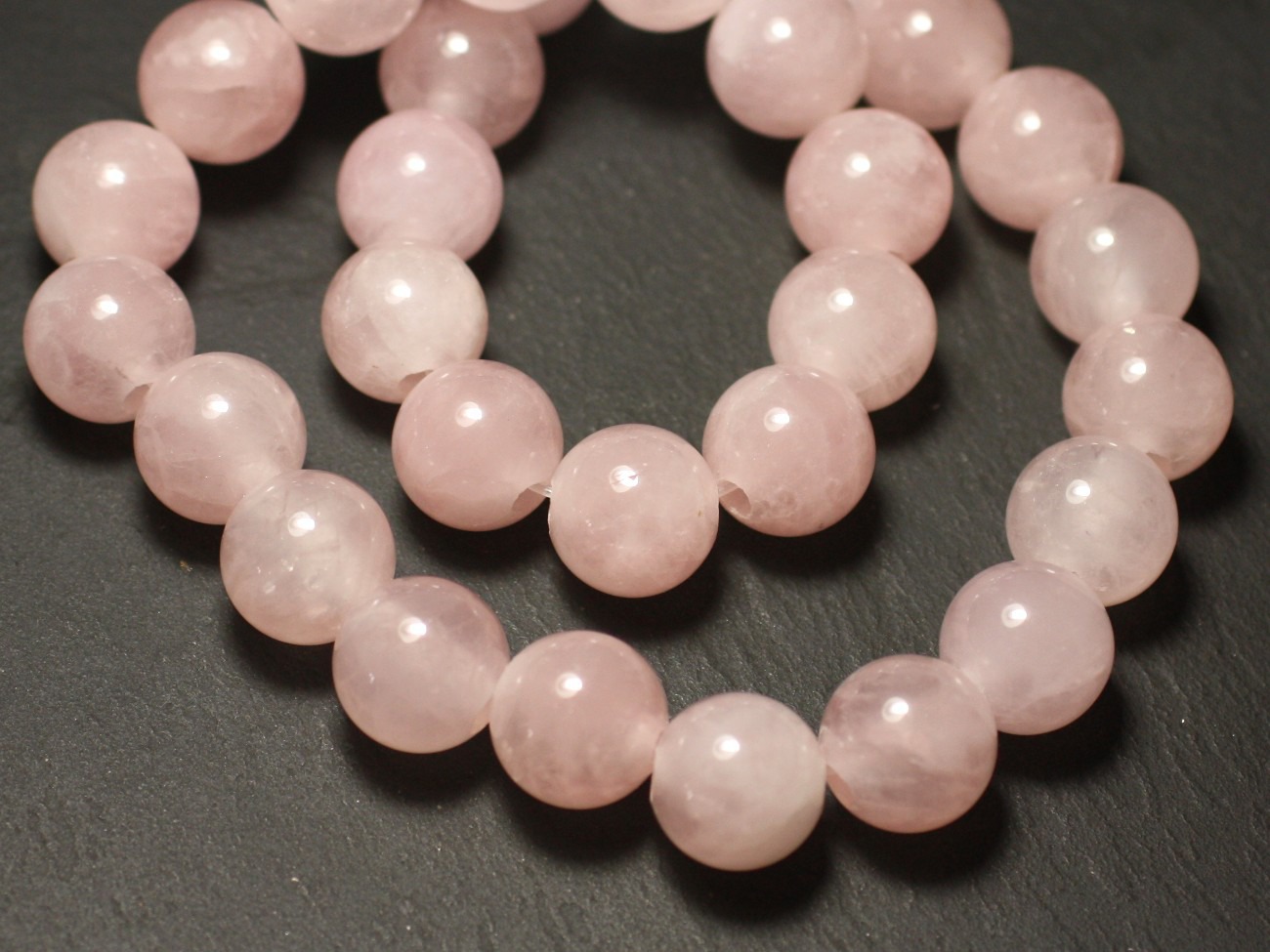 1pc - Perle de Pierre - Quartz Rose Boule 14mm gros trou 3mm - 8741140019508 