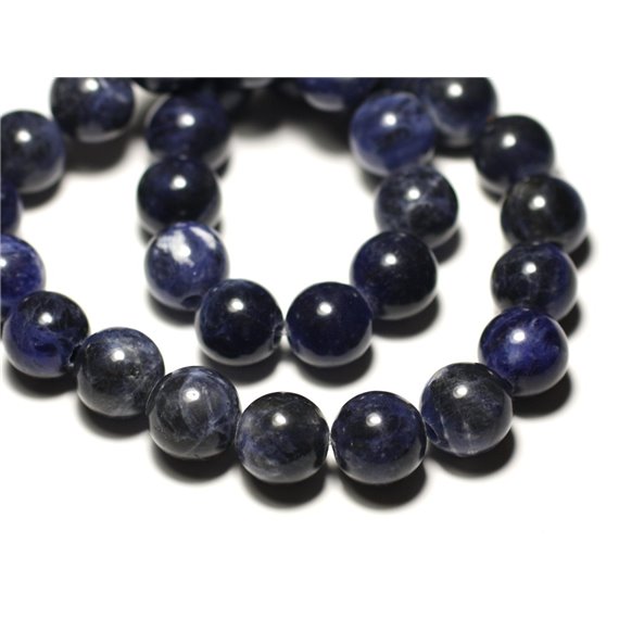 1pc - Perle de Pierre - Sodalite Boule 14mm gros trou 3mm - 8741140019515 