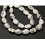 2pc - Perles de Pierre - Howlite Ovales Facettés 14x10mm - 8741140019560 