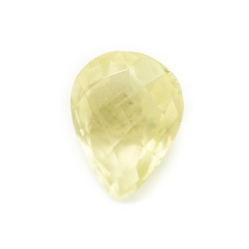 N10 - Cabochon Pierre - Topaze Jaune Facettée Goutte 18x13mm - 8741140019041 